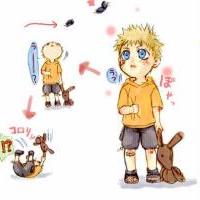 Kawai Baby Naruto and his teddy bear